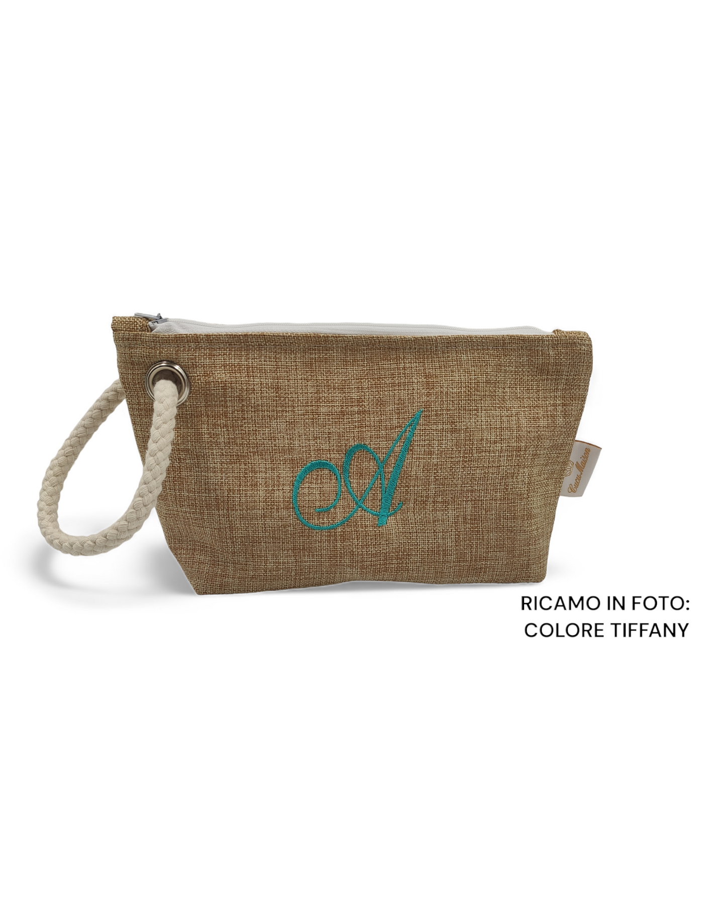 POCHETTE MARE IN JUTA RICAMO PERSONALIZZATO