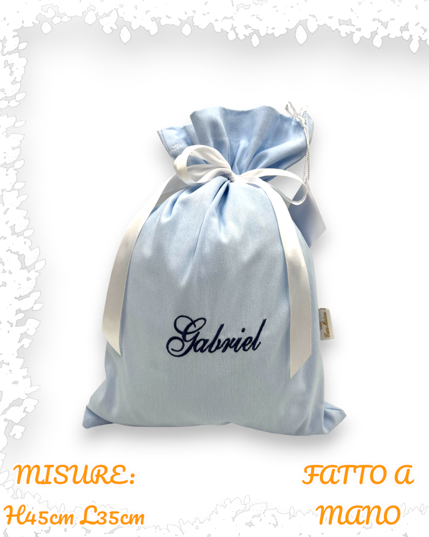 SACCO EPIFANIA IN COTONE RICAMO PERSONALIZZATO