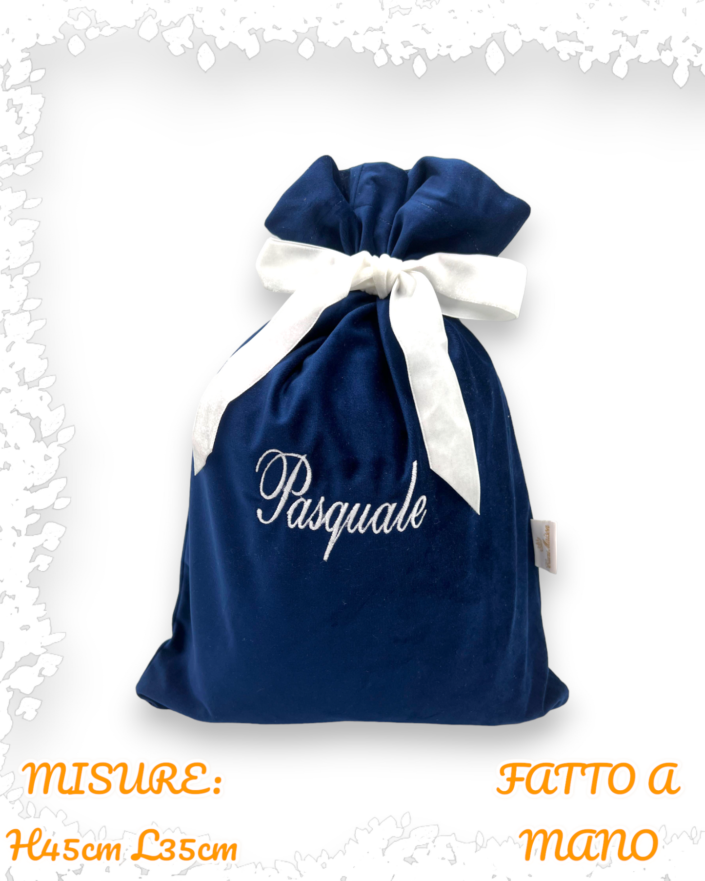 SACCO EPIFANIA IN VELLUTO RICAMO PERSONALIZZATO