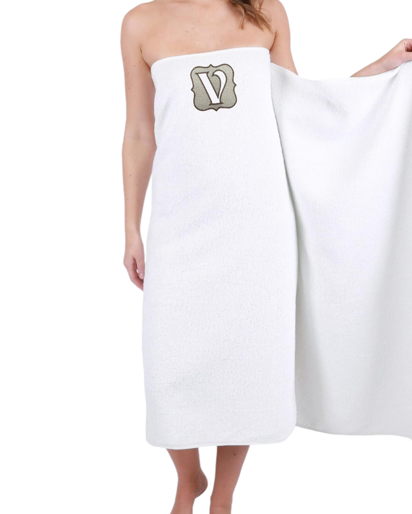 TELO BAGNO SPUGNA 100 % COTONE CON EMBLEMA INIZIALE RICAMATO