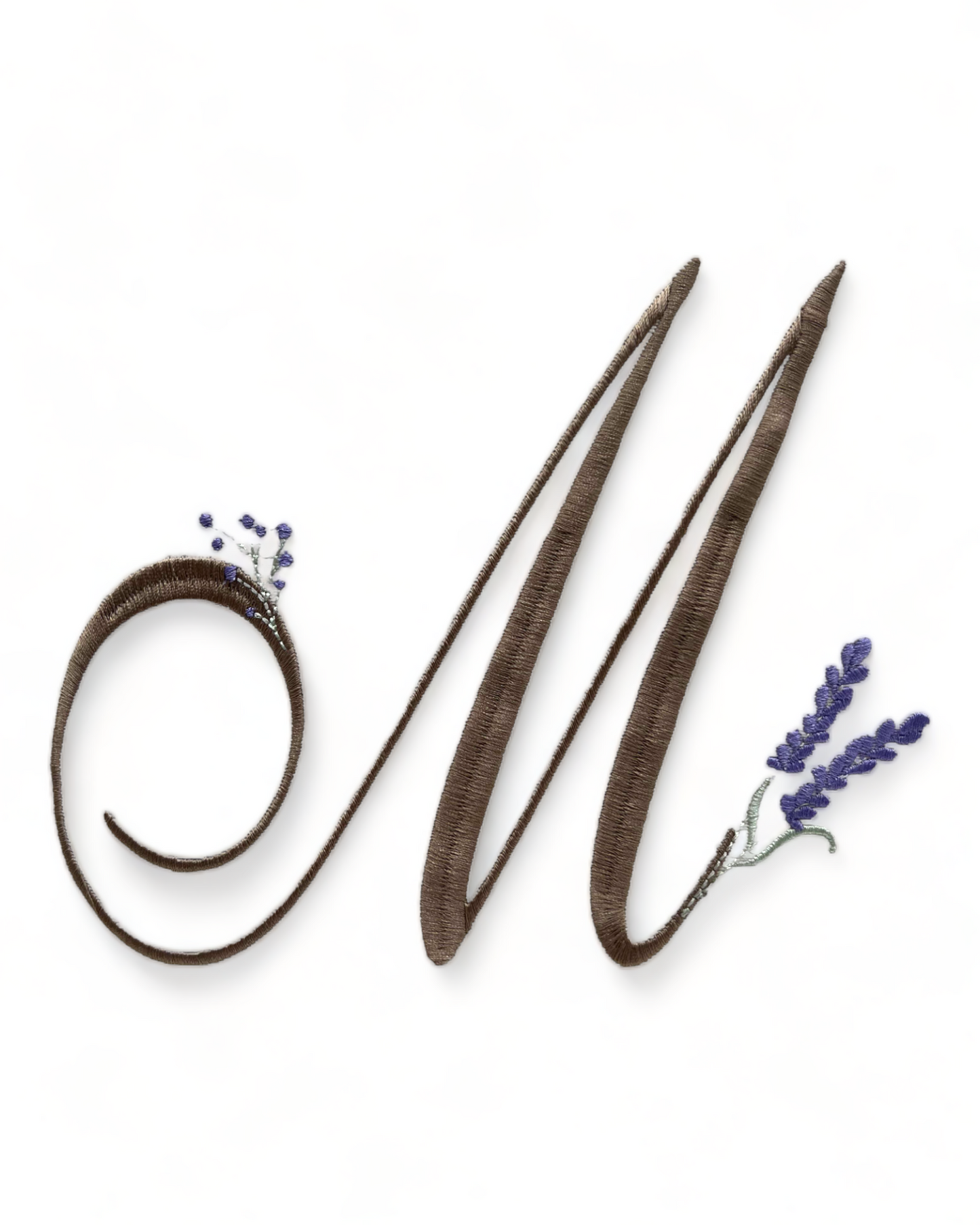 CUSCINO INIZIALI LAVANDA RICAMATO