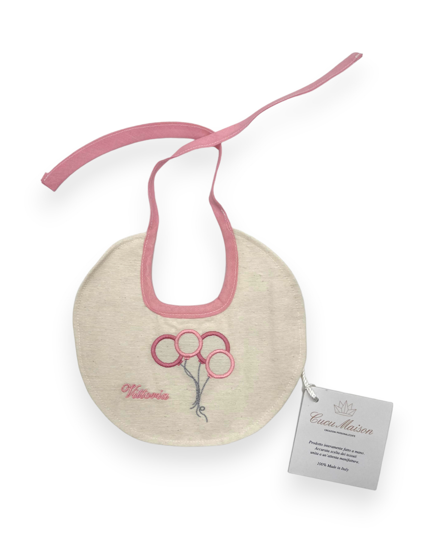 BAVAGLINA BALLONS RICAMO PERSONALIZZATO