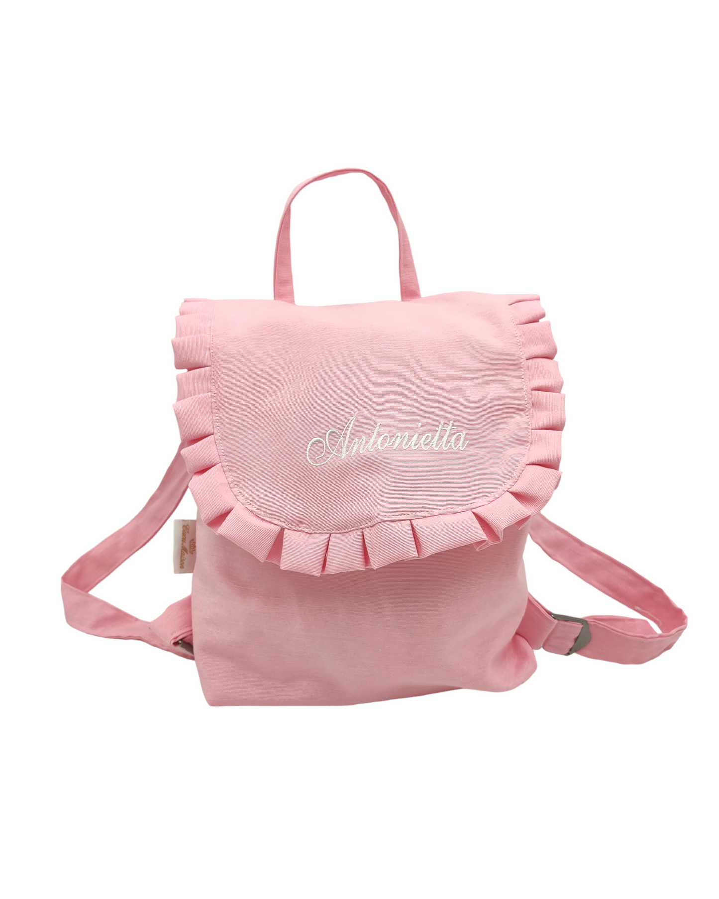 ZAINETTO CON ROUCHES ASILO RICAMO PERSONALIZZATO