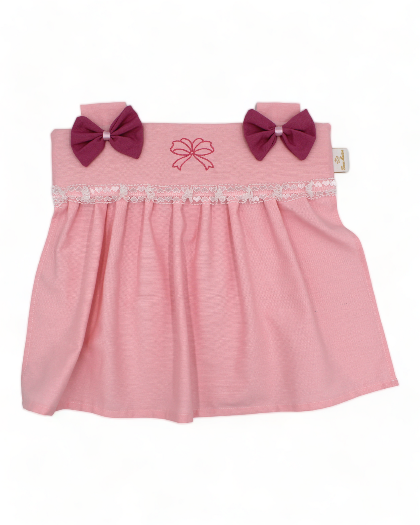 COPRIFORNO CON ROUCHES E FIOCCO RICAMATO