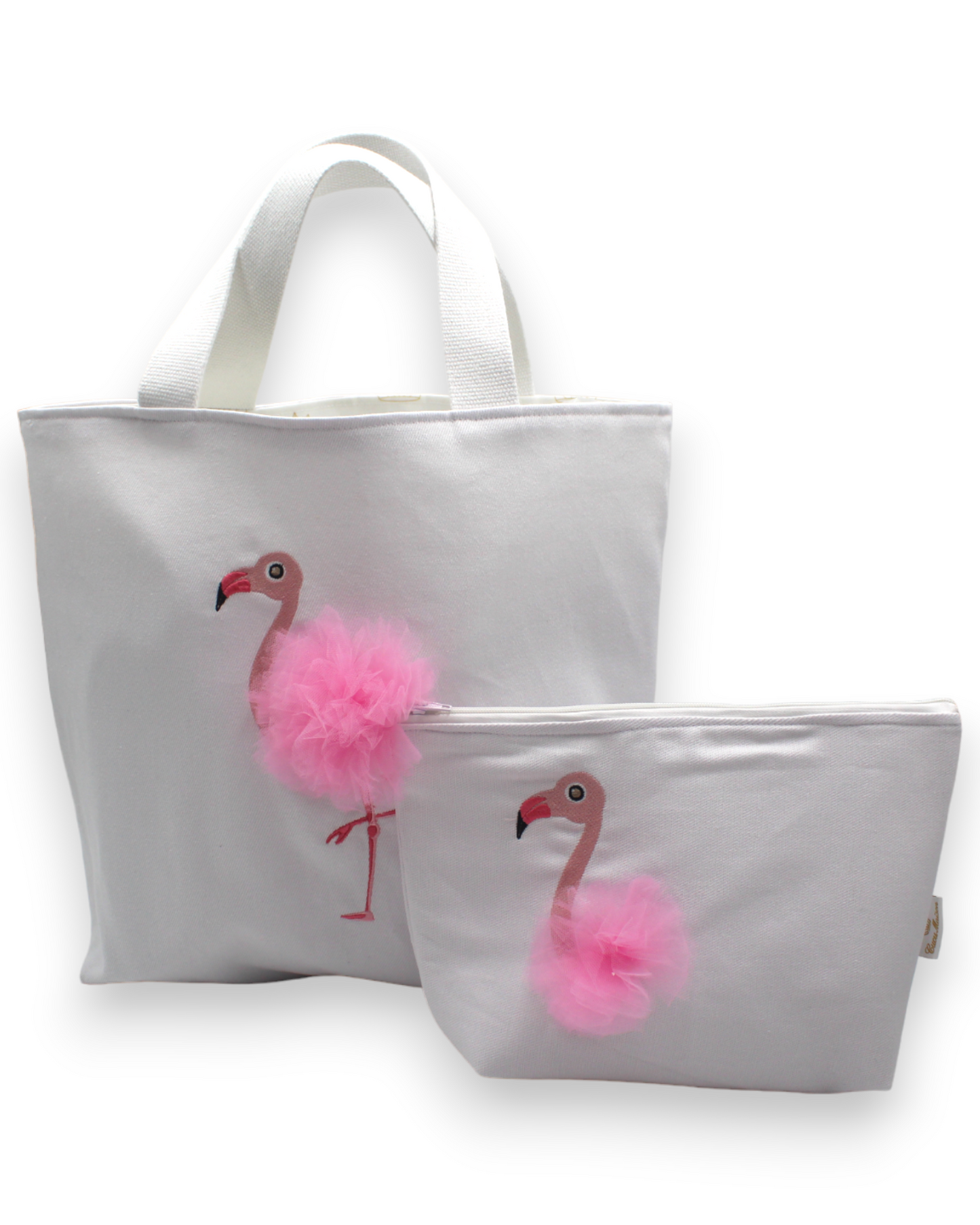 BORSA MARE FENICOTTERO RICAMATO