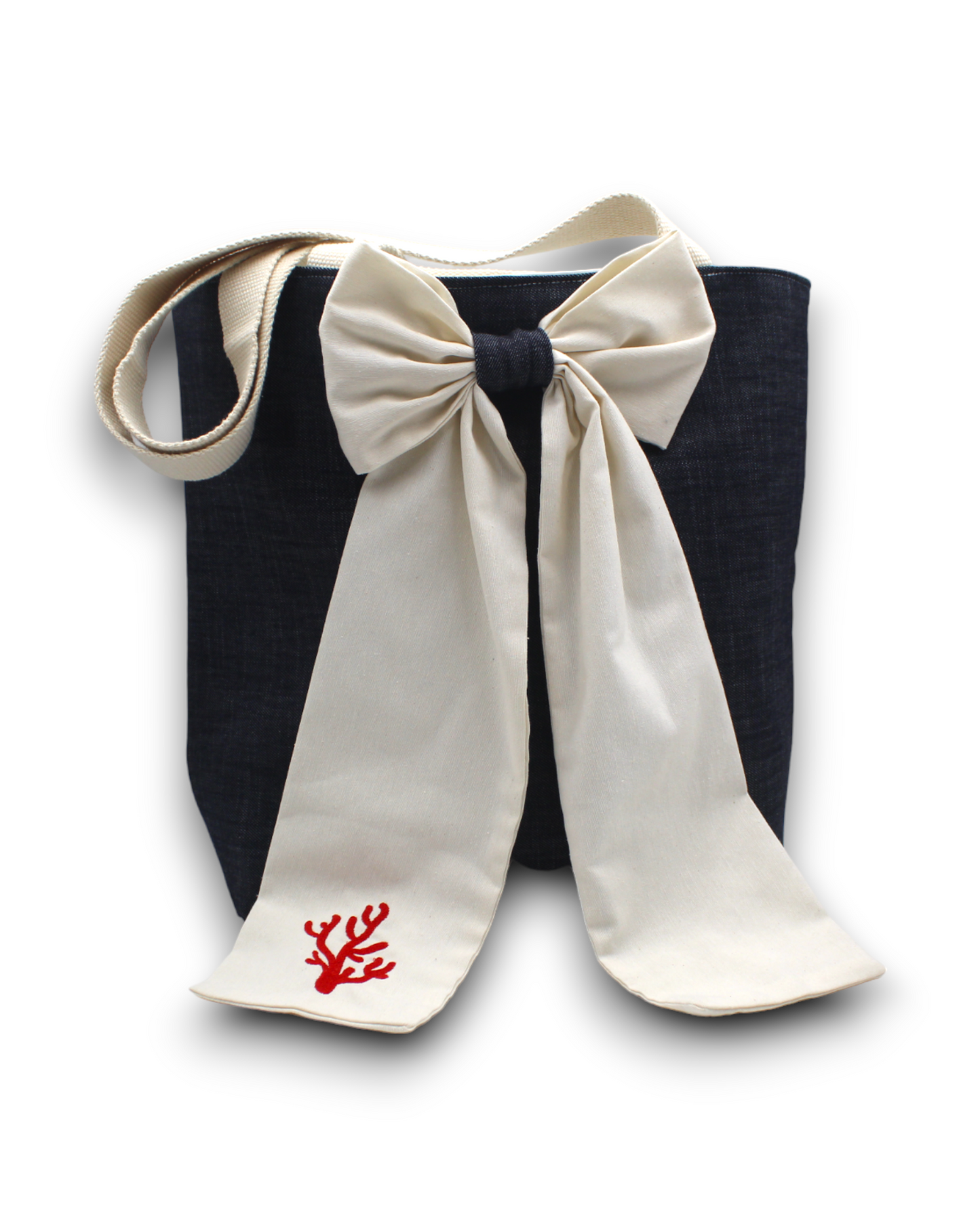 BORSA MARE CORALLO CON MAXI FIOCCO