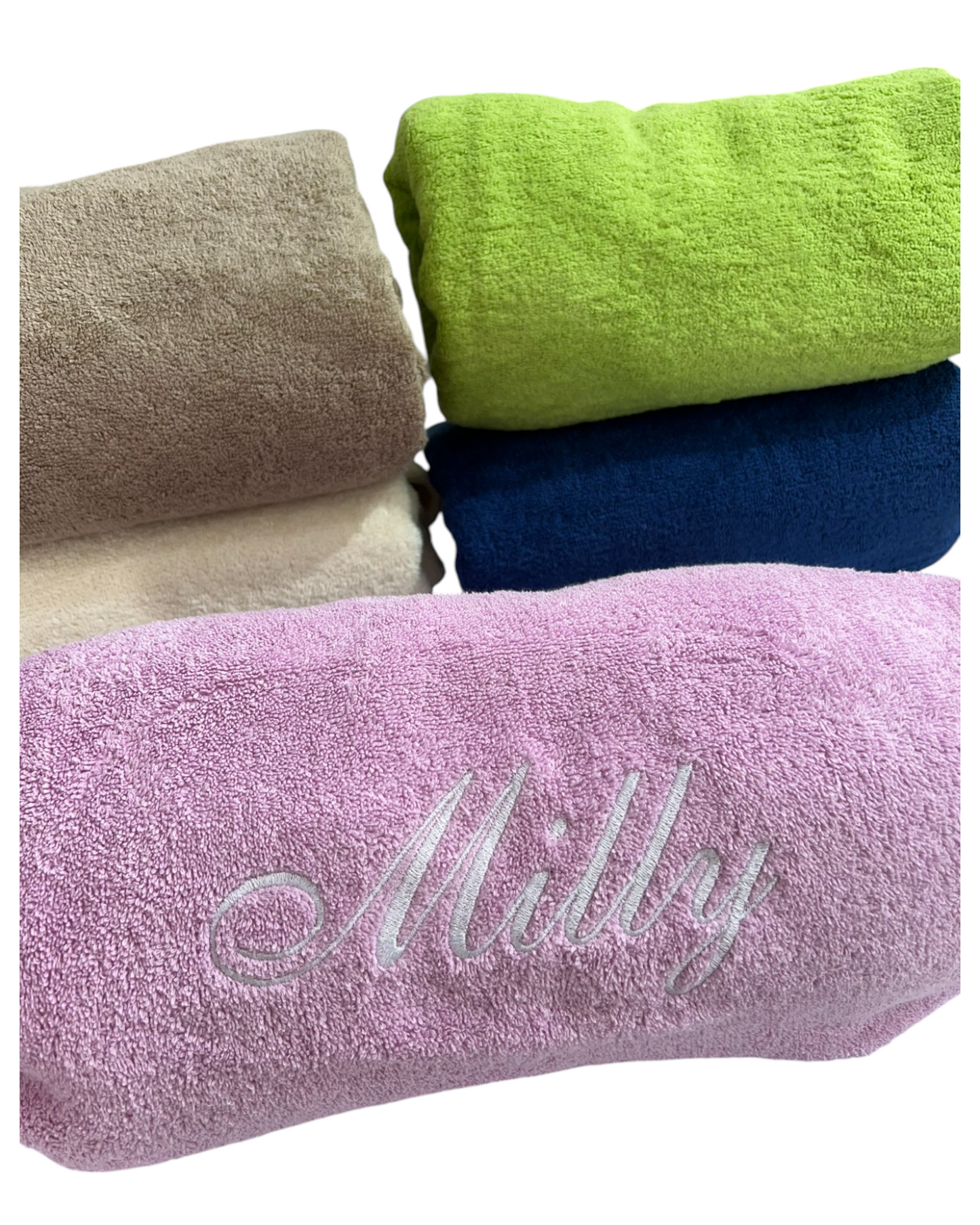 TELO MARE IN SPUGNA CON RICAMO PERSONALIZZATO