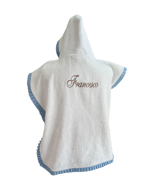 ACCAPPATOIO PONCHO NEONATO SPUGNA RICAMO PERSONALIZZATO