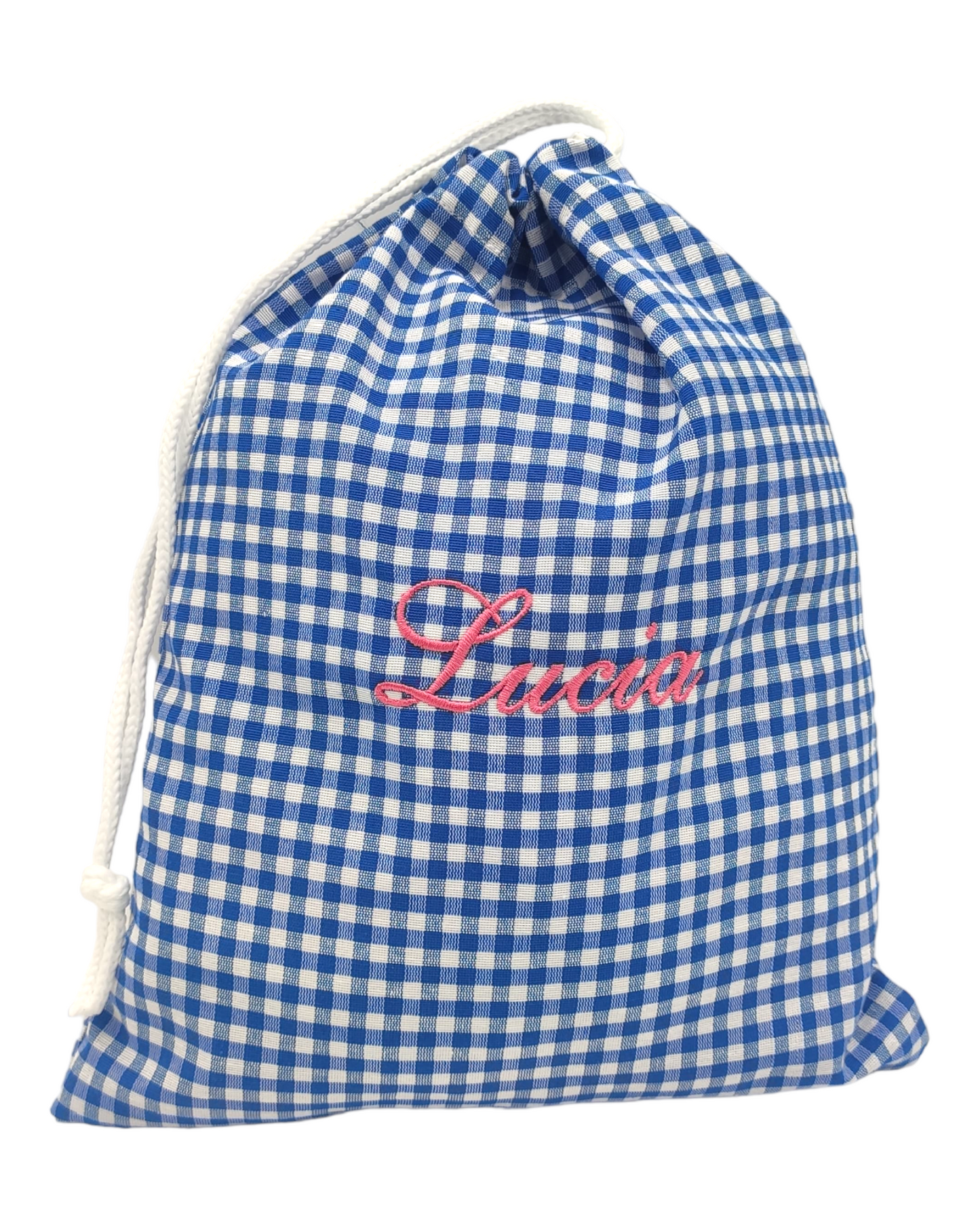 SACCA CAMBIO ASILO QUADRETTI RICAMO PERSONALIZZATO