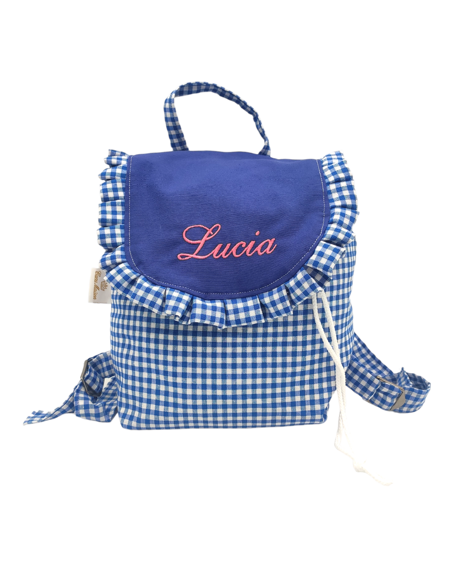 ZAINETTO ASILO QUADRETTI RICAMO PERSONALIZZATO