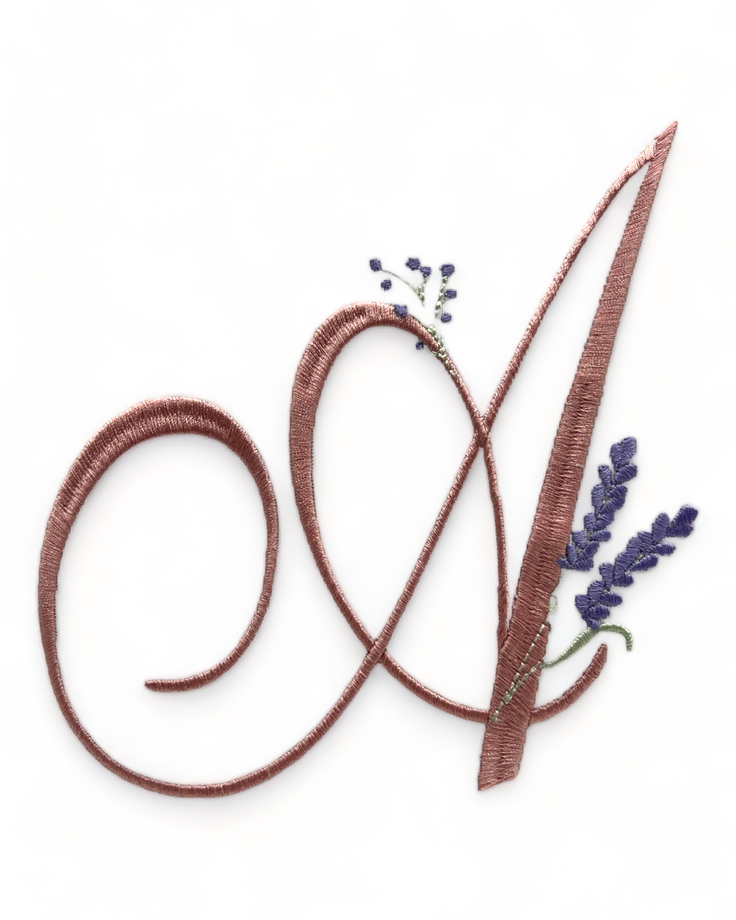 CUSCINO INIZIALI LAVANDA RICAMATO