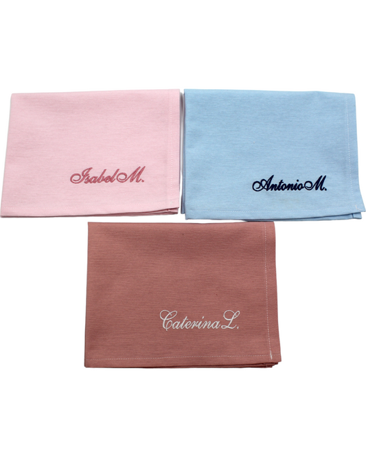 TOVAGLIETTA COLAZIONE TINTA UNITA RICAMO PERSONALIZZATO