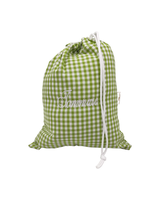 SACCA CAMBIO ASILO QUADRETTI RICAMO PERSONALIZZATO