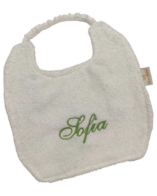 BAVAGLINO PAPPA SPUGNA RICAMO PERSONALIZZATO