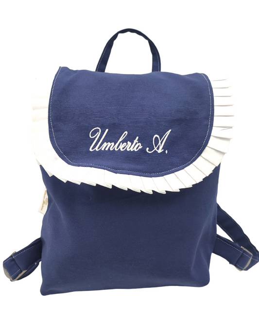 ZAINETTO CON ROUCHES ASILO RICAMO PERSONALIZZATO