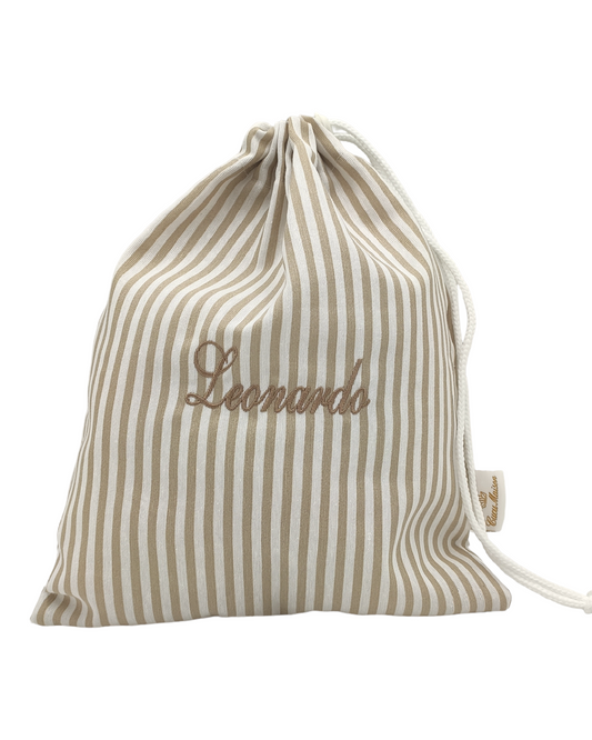 SACCA CAMBIO A RIGHE ASILO RICAMO PERSONALIZZATO