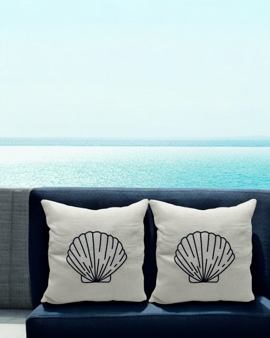 FEDERA IN LINO BIANCO CON CONCHIGLIA RICAMATA